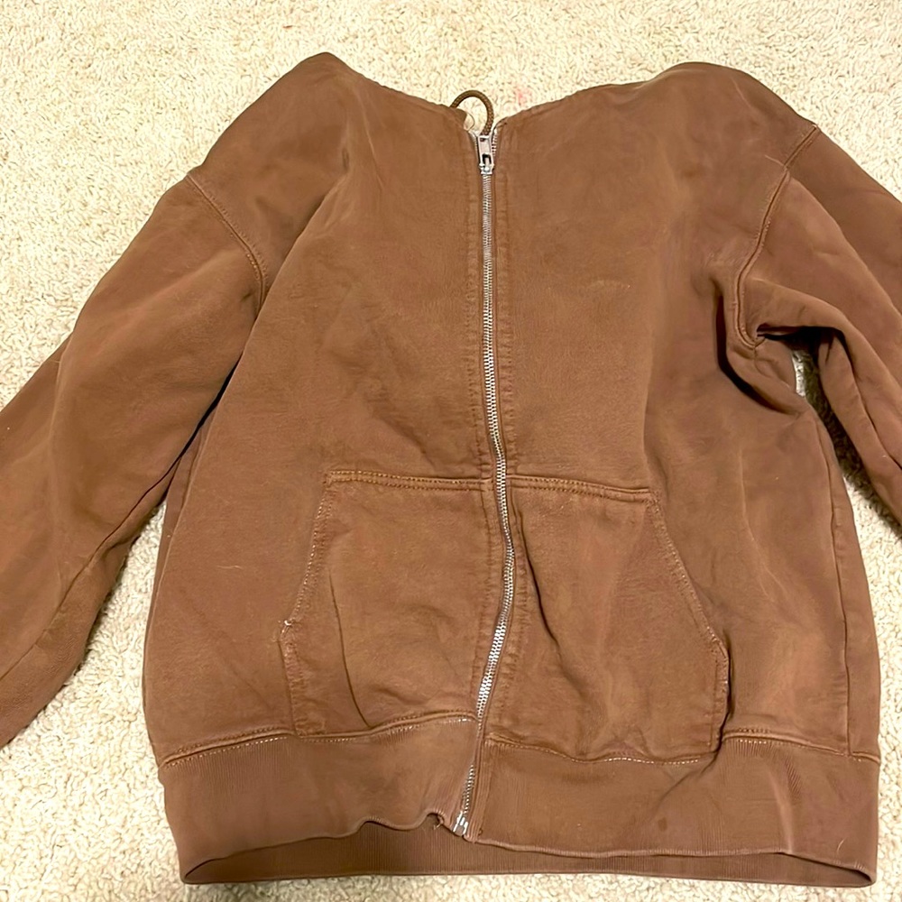 Brandy Melville brown zip up